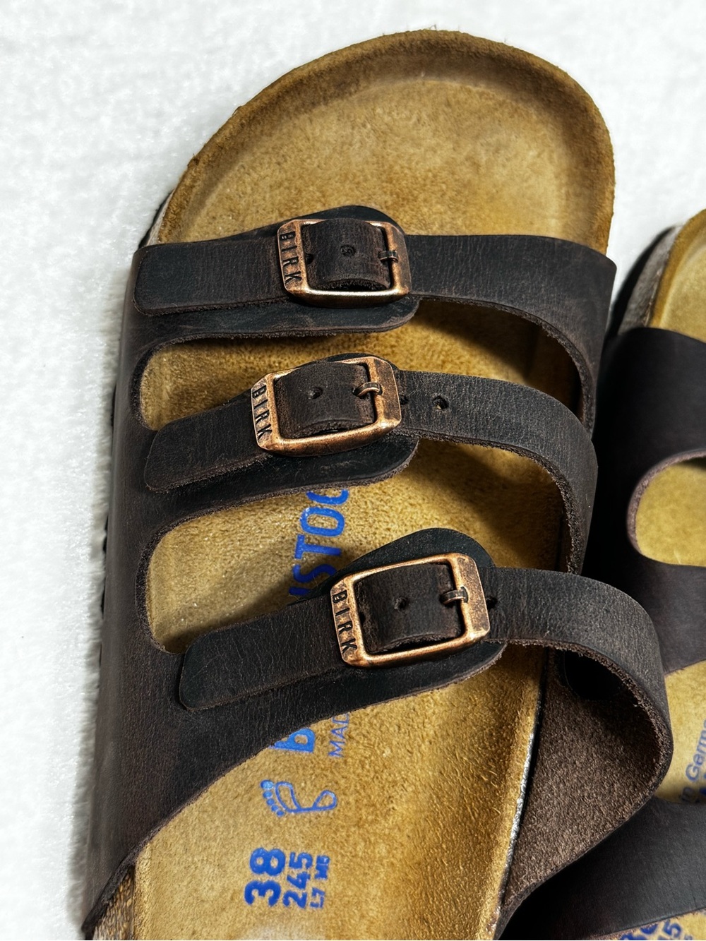 Birkenstock Florida Soft Footbed Sandals Habana Oiled Leather 38 - Picture 9 of 13
